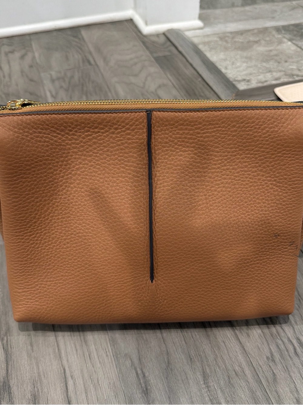 RADLEY LONDON Tan Pebbled Leather Crossbody Pouch